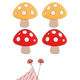 4 Stück Kleine Maschenstopper, Pilz-Stricknadelstopper Nadelstopfen aus Weichem Kieselgel Nadelspitzenschutz Nadelendkappen Stricknadel Schutzkappe Strickzubehör für Strickgeschenke