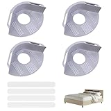 Spannbetttuchspanner, 4 Stück (kleingrau), Spanner mit 4 Befestigungsbändern, rutschfeste Matratzenklammer, rutschfeste Matratzenklammer, abnehmbar und praktisch für alle Arten von Betten