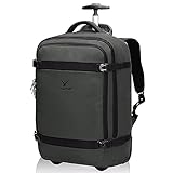 Hynes Eagle 42L Trolley Rucksack Reisetasche mit Rollen Handgepäck Handgepäckkoffer für Reisen und Business 17 Zoll 54x35x23cm Grau