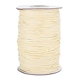 Wachslinie, 160 m Runder Gewachster Faden Lederfaden Wachsschnur, Nylonschnur, DIY handgewebtes Seil zum Handnähen von Lederhandwerk, Halskettenseil (35# Beige)