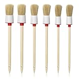 Alethron Borstenpinsel, 6 Stück Pinsel Rund 20mm/25mm/30mm Professionelles Naturholz Rundpinsel Ringpinsel Set Wachspinsel zum Streichen von Wänden und Möbeln für den Hausgebrauch