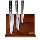 Culinaris - Messer-Set - Kochmesser CB-08 + Santoku CB-04 + Schälmesser CB-01 + Messerblock CB-13 Black Serie, Klingen aus hochwertigem Edelstahl, dreifach genieteter Hartharz Griff