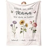CheriGift Geschenke für Mama, Liebevoll Stark Strahlend Mutter Flanell Decke, Mama Geschenk zum Geburtstag Muttertag Weihnachten 132 * 157 cm