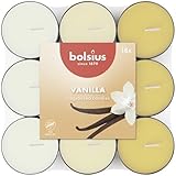 Bolsius - 18 Duft theelichter - Vanille - Brenndauer von 3,5 Stunden - Durchmesser 38 mm – Natürliche Extrakte – Enthält Veganes Wachs – Ohne Palmöl