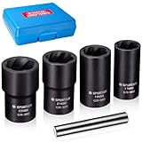 Spurtar 5 Stück Steckschlüsselsatz, Special Schraubenausdreher Werkzeug zum Entfernen von Schraubenmuttern für beschädigte, verrostete, abgerundete Schrauben, Muttern 17MM, 19MM, 21MM, 22MM