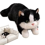 Nhujevkom Kuscheltier Katze Plüsch,Süßes Kätzchen Kuscheltier Plüschtier - Weiche Puppe Mit Sound Für Mädchen Geburtstag Party Geschenke Klassenpreise Weihnachten Deko Kindergarten