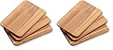 Kesper Frühstücksbrettchen aus Akazienholz hergestellt, 6er Pack, Maße: 23 x 15 x 1 cm, 2140371, Braun