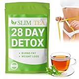 Detox Tee Zum Abnehmen, Detox Kur Entgiften und Abnehmen, 28 Tage Kräutertee Gewichtsverlust, Natürliche Kräutermischung mit Camellia, Grüner Tee, Löwenzahn, Rose & Pfirsich, Verdauung & Wohlbefinden