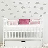Buggybag Wandaufkleber für Kinderzimmer, mit Punkten, Sternen, Wolke, Herz, leicht abziehbar, leicht anzubringen