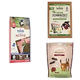 Bundle: Active Hundefutter für aktive Hunde + Topping Gemüse-Mixpaket Freshe Schnauze + Sammy's Wasserbüffel Würstchen Snack für Hunde