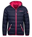 Trollkids Kinder leichte Daunenjacke Dovrefjell, Marineblau/Magenta, Größe 152