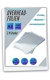 50 OHP-Folien A3 für S/W Laserdrucker und -Kopierer - transparent glasklar - PREMIUM Overheadfolien für beste Druck- und Projektions-Qualität