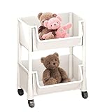 Dyeulget Mehrstöckiger Rollwagen, Buch, mehrstöckiger Rollwagen mit Rädern, Spielzeug, Schreibwaren, Snacks, Organizer für kleine Räume, enge Räume für Arbeitszimmer, Klassenzimmer
