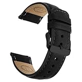 Wristitani Lederarmband 20mm 22mm, Echtes Leder Uhrenarmband für Männer, Schnellverschluss Vintage Armband Geeignet für klassische Quarz Mechanische Uhren Smartwatches