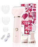 Intimrasierer für Frauen, 3 In 1 Damenrasierer Elektrisch, Rasierer Damen, Wiederaufladbarer Trimmer Damen für Bikinizone Achseln Beine, Wasserdicht für nass und trocken, Ipx7 Wasserdicht, Rosa