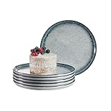 Pasabahce Porzellan-Dessertteller Tinta Collection – 18,5 cm, 6 Stück, blau, Beilagenteller, Kuchenteller, Dessertteller für ausgefallenes Abendessen, Geschirrset, Blaue Teller, Teller-Set