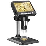 Ashfly Mikroskop, LCD Digital Mikroskop 500X 4,3-Zoll 1080P USB Mikroskop mit 8 einstellbaren LED Licht, PC-Ansicht, kompatibel mit MacOS Windows ideal für Erwachsene