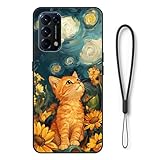 ANNXENT Hülle für Oppo Find X3 Lite,Weiche Stoßfeste Kratzfeste TPU Silikon Schutzhülle,Fallschutz rutschfest Matte Rückseite Dünne Handyhülle mit Muster,Süße Katze