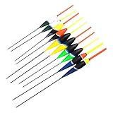 KUAIYIJU 10 x Langschwanz-Angel-Posen-Set, oval, Schaumstoff-Angelbojen, Bobber Stopper zum Angeln