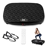 Worldgeil Vibrationsplatte Rüttelplatte Sport für Zuhause - 199 Vibrationsstufen 9 Programme Vibrationsplatte mit Integriertem Lautsprecher zum Abnehmen & Ganzkörpertraining Max. Belastung 150 kg