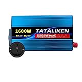 Elektrowerkzeug-Wechselrichter DC12V AC220V 3500W 4500W Transferner-Konverter Ladeadapter EU-Buchse mit LED Reiner Sinus-Wechselrichter (Color : 24V1600W 50HZ EU)