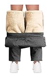 WEITING Fleece-Jogginghose for Herren, Winter, Warme Jogginghose, Lässige Thermohose, Sport-Jogginghose, Fitnessstudio, Trainingshose Mit Reißverschlusstaschen Jogginghose(Gray,XL)