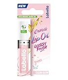 Labello Caring Lip Oil Clear Glow, zart glänzendes Lippenöl mit 100% natürlichen Ölen, vegane* Lippenpflege für ein glossy Finish (5,5 ml)