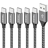USB C Kabel [5 Stück 0.25M 0.5M 1M 2M 3M] Ladekabel Typ C und Datenkabel Fast Charge Sync Schnellladekabel für Samsung Galaxy S10 S9 S8 Plus Note 10 9 8 A3 A5 2017, HTC 10 U11