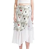 Damen Badeanzug Cover Up Kurz Chiffon Spielkarten Sommer Strand Sarong Bikini Wickelrock Badeanzug Mehrfarbig, mehrfarbig, M/L