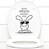 Grandora Wandtattoo WC Aufkleber Dein Arsch gehört Mir I schwarz (BxH) 19 x 27 cm I Hase Sonnenbrille Bad Toilette Wandsticker Wandaufkleber Sticker W772