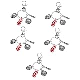 Homoyoyo 5stücke Feuerwehrmann Schlüsselanhänger Für Männer Und Frauen Einzigartiger Helm Und Feuerlöscher Design Praktischer Schlüsselring Für Taschen Und Rucksäcke Als Für