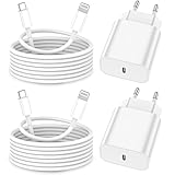 iPhone Ladekabel, [MFi-Zertifiziert] 2er Pack 25W iPhone Ladegerät Apple Ladekabel 2M, USBC Schnellladegerät mit USB C auf Lightning Kabel für i Phone 14 13 12 11 Pro Max XS XR X 8 7 6 Plus 5 iPad