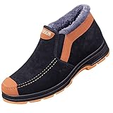 Herren Schneestiefel Winterstiefel Warme Outdoor Schuhe mit Rutschfester Sohle für Kälte (Black, 42)