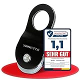 Melko - Umlenkrolle Seilwinde aus Stahl bis 10 t Zuglast - Umlenkriemenscheibe mit Verdrehschutz für 1-15mm Kunststoff- & Stahlseile - Forstseilwinde Zubehör zur Umleitung von Flaschenzug & Seilzug