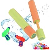 Wasserpistole Kinder, Wasserpistolen, 2 Stück Wasserpistole, 2 Stück Wasserspritzpistolen, 300 Stück Wasserbomben, Sommer Schwimmbad Strand Outdoor Spaß Wasserschlacht Spielzeug