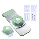 CIYODO Multifunktionaler Gemüseschneider aus Rostfreiem Edelstahl mit Sicherem Schäler und Reibe Rutschfestem Griff Platzsparend für Küchengebrauch Einfach zu Reinigen und Langlebig