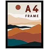 A4-Bilderrahmen – 1 Packung schwarzer Posterrahmen, 20 x 28,5 cm, schwarzer Holz-Bilderrahmen für freistehende Tischplatte und Wandmontage