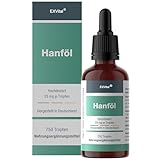 EXVital Hanfsamenöl, hochdosiert mit 25mg pro Tagesdosis,750 Tropfen mit sofort Effekt, kaltgepresst, 30ml, Premium Anbau