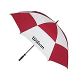 Wilson Staff Schirm, Sturmsicherer Anti-Wind Doppel, Baldachin, Durchmesser: 157 cm, Kunststoff, Tour, weiß/rot, WGA090200RED