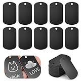 LPAMABA 30 Stück Stanzrohlinge Aluminium Set,Rechteck Aluminium Tags Dogtags,Hundemarken Rohling mit Loch Schwarz Blank Dog Tags Rohling Blanko Schildform für Schmuck Haustiermarken(5 * 3cm)
