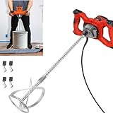 2600W Rührwerk Mörtelrührer 230V, 0-1700U/min 6 Gang-Getriebe, Handrührgeräte Farb- und Mörtelrührer Elektrisch Beton Mischer Rührgerät Mörtel für das Mischen von Farbe,Zement, Beton, M14-Gewinde