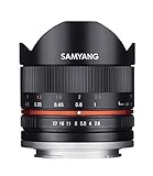 Samyang 8/2,8 Objektiv Fisheye II APS-C Sony E manueller Fokus Fotoobjektiv, Superweitwinkelobjektiv schwarz