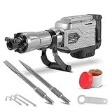 STAHLWERK Abbruchhammer AH-2200 ST mit 2.200 W Leistung, 2.100 Schläge pro Minute und 65 J Schlagkraft Stemmhammer | Meißelhammer | Schlaghammer | Bohrhammer | Abrisshammer mit Spitz- und Flachmeißel