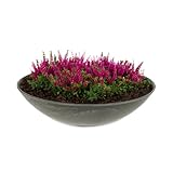 matches21 HOME & HOBBY Wetterfeste Pflanzschale für draussen in 28 cm - schwarz marmoriert als Blumenschale - Dekoschale