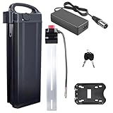 JHKJ Lithiumbatterie 48 V 15 Ah 18 Ah 25 Ah 30 Ah Ebike-Batterie 36 V 10 Ah 8 Ah 13 Ah 20 Ah Elektrofahrradbatterie 24 V mit Ladegerät und Griff für 150 W - 1500 W Motoren,24v10ah 370mm