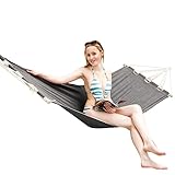 AMANKA Bis 100kg: Outdoor Stabhängematte 1 Person - 190x80cm Hängeliege ohne Gestell - Garten Hängematte für Balkon - Indoor Liege zum Aufhängen
