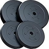 ScSPORTS® Hantelscheiben - Set, 15/25/30 kg, Ø 30/31mm, Zement, Kunststoff - Gewichtsscheiben, Hantelscheiben-Set, Fitness Scheiben, Gewichte für Hantel, Langhantel (30 KG (2 x 5 kg + 2 x 10 kg))