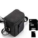 K-S-Trade Qualitativ & Innovativ Umhängetasche Für Canon IXUS 185 Schulter Tasche Tragetasche Kameratasche Fototasche + 16GB Speicherkarte Schwarz