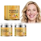 Vitamin C & Kurkuma-Creme, Entferner für dunkle Flecken, Anti-Aging-Feuchtigkeitscreme mit Kollagen, Aloe Vera, Aufhellung & Aufhellung für Gesicht & Körper (2pcs)