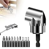 105° Winkelschrauber Vorsatz Adapter, 2024 Corner Tool Screw Hub with Multi-function Bend Screwdriver Bit, 1/4-Zoll Sechskantschaft Winkelgetriebe für Garage Bauarbeiter (kurz)